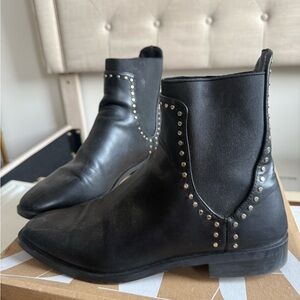 Zara Black Ankle Boots with Studs